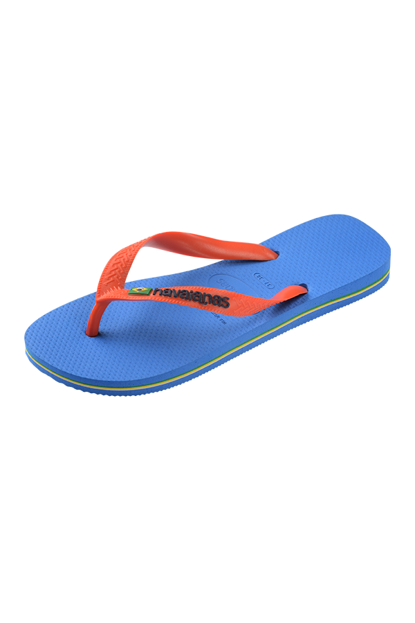 Brasil logo flip flop in blue/orange