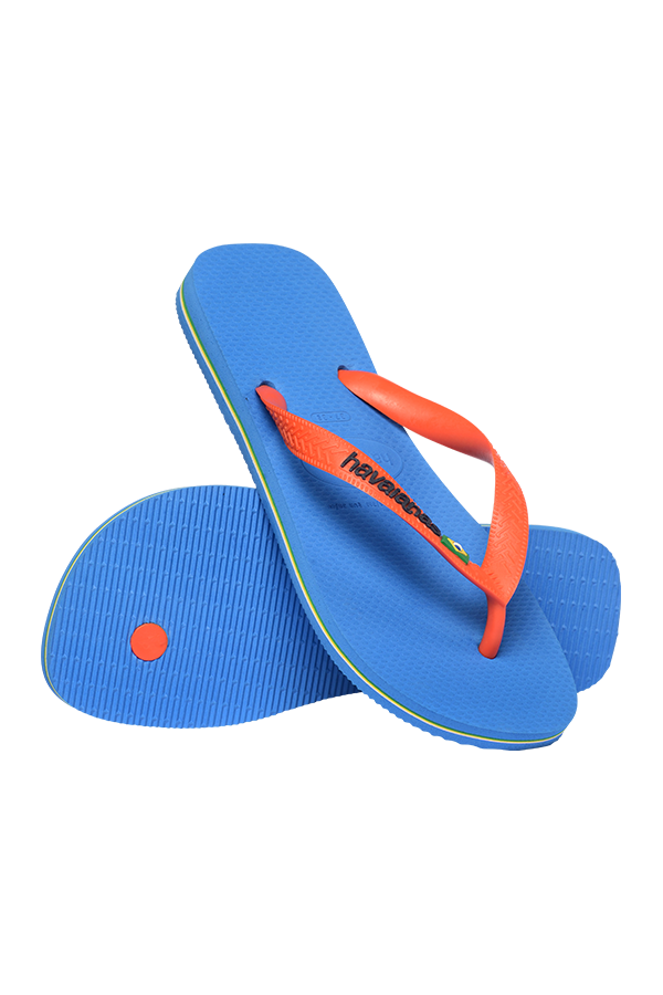 Brasil logo flip flop in blue/orange