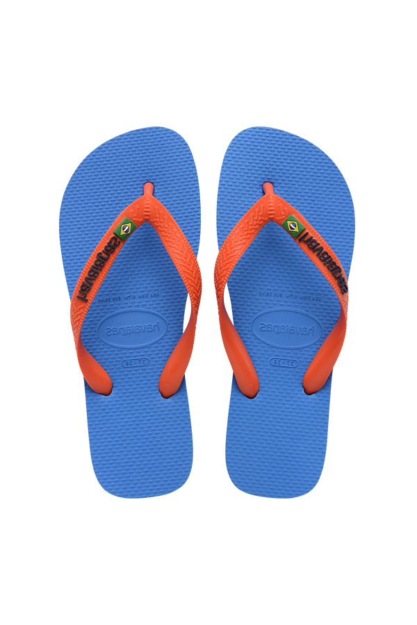 Brasil logo flip flop in blue/orange