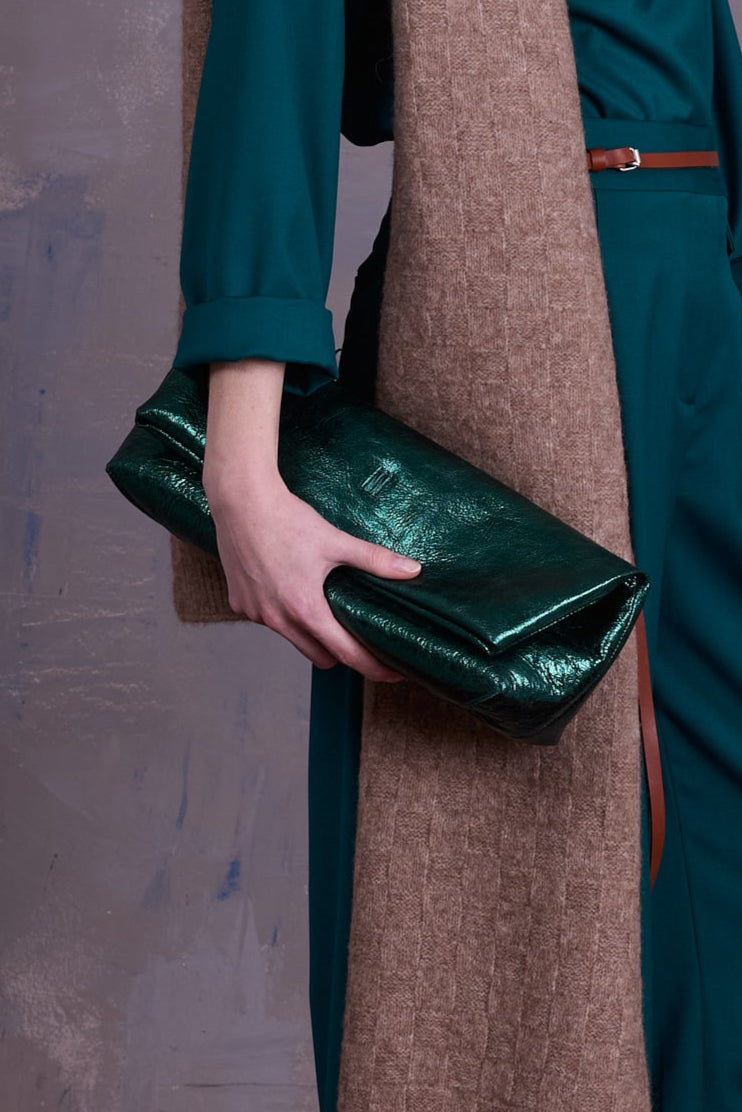 Gennaro handbag in metallic green